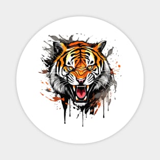 Graphic background, Tiger Tattoo Illustration of Power Magnet